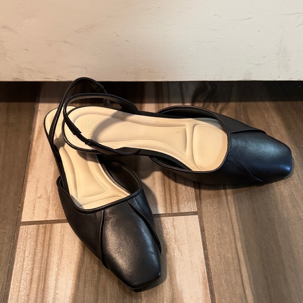 SARTO By Franco Sarto Black Slingback Flats